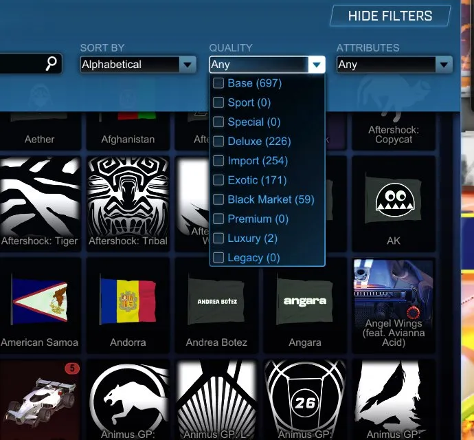 RL846 //Dominus, Endo, 400+ Black Market/Exotic/Import Items, Painted Cars and Decals