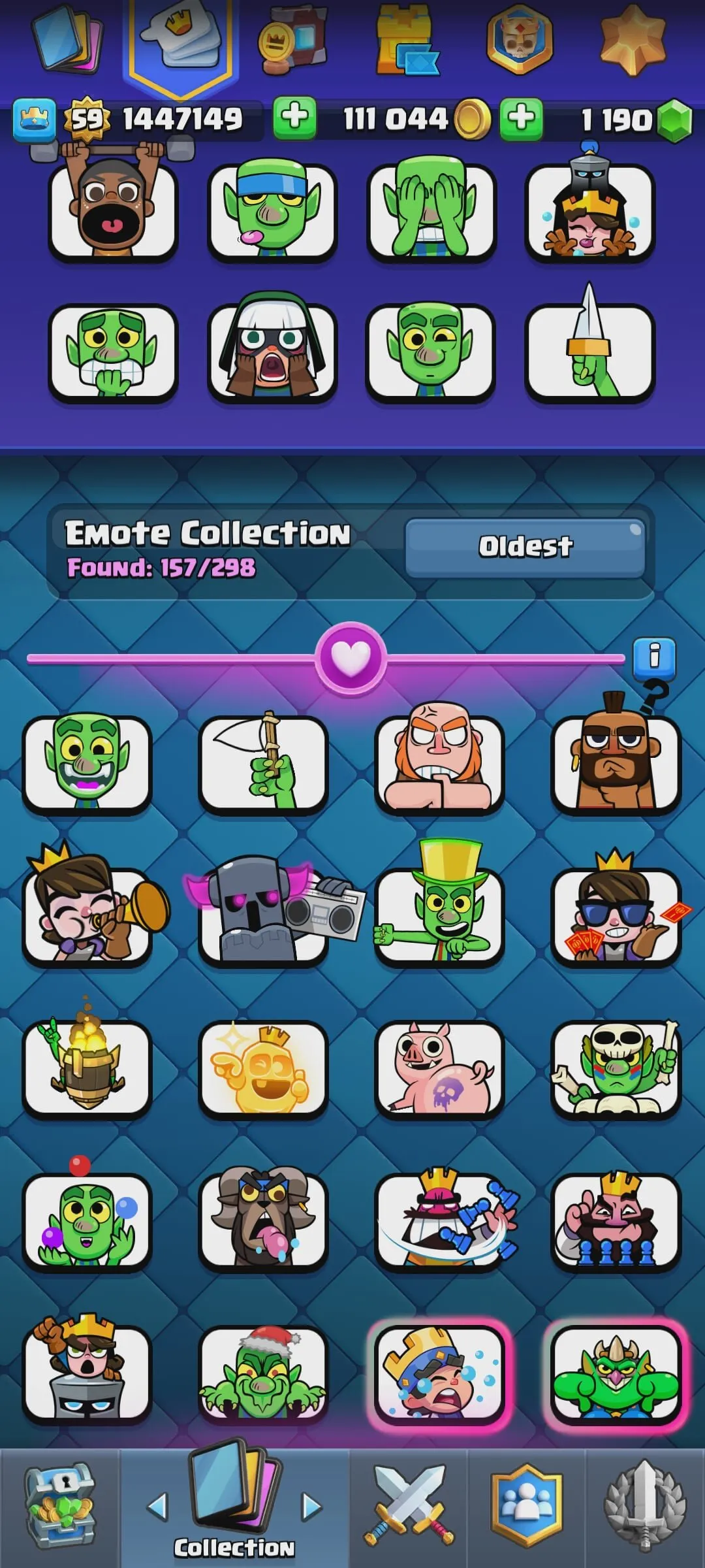 CR447 //18 Evolution | 19 Elite | 106 Max Cards | 157 Emotes | Name Change Available