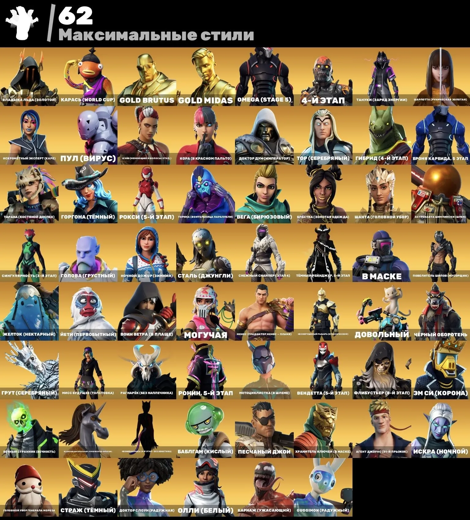 F833 Galaxy, Ikonik, Glow, Nvidia, Mako & 234 Exclusive Skins - Peak 37k PR