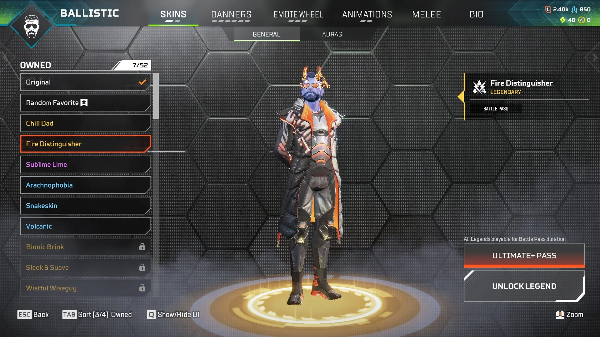 AP678 Lifeline Edition | Guardian Angel | Grand Slam | Devil's Work | Holo Knight | Fire Extinguisher | Radical Action | Shimmering Strike | 86 Legendary Items | Silver | 127 Level 