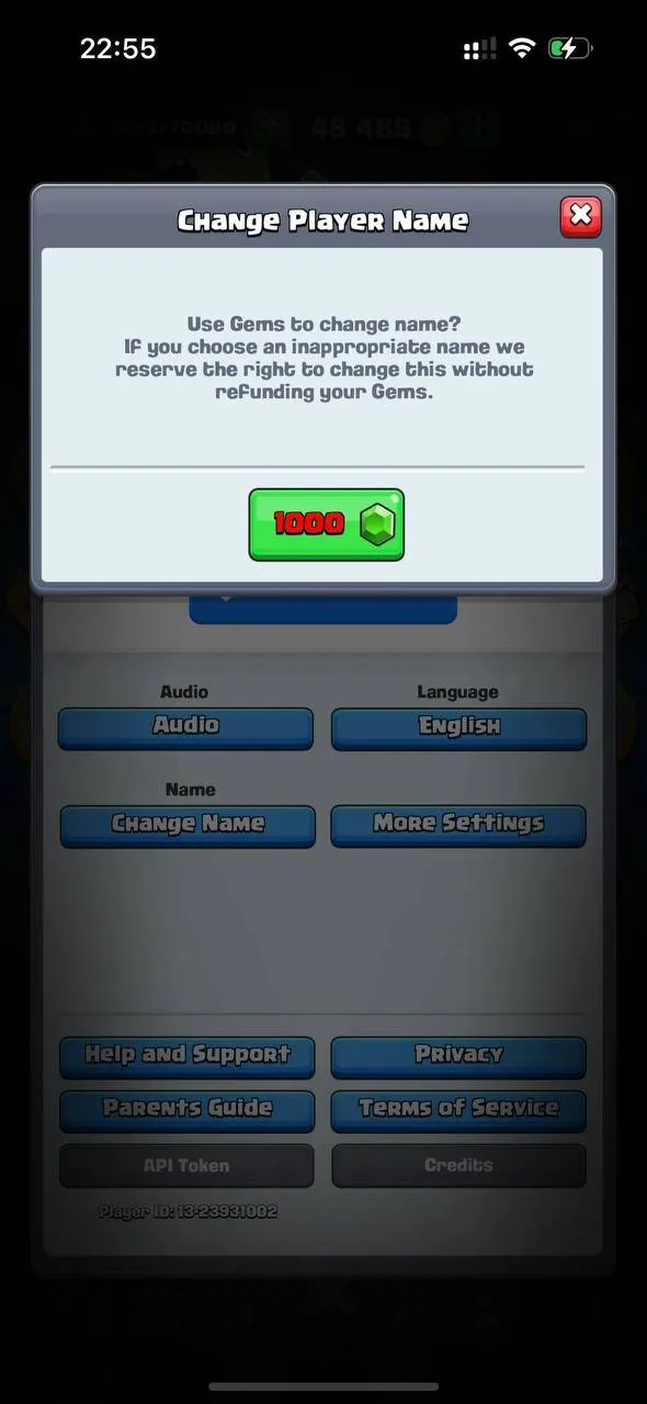 CR628 8.5K Trophies L53 Arena 22 120 Cards 20 Legendaries Valkyrie Deck 1 L16 1 L15 Card 7 Evolutions 49 Emotes 28 Gems 48K Gold