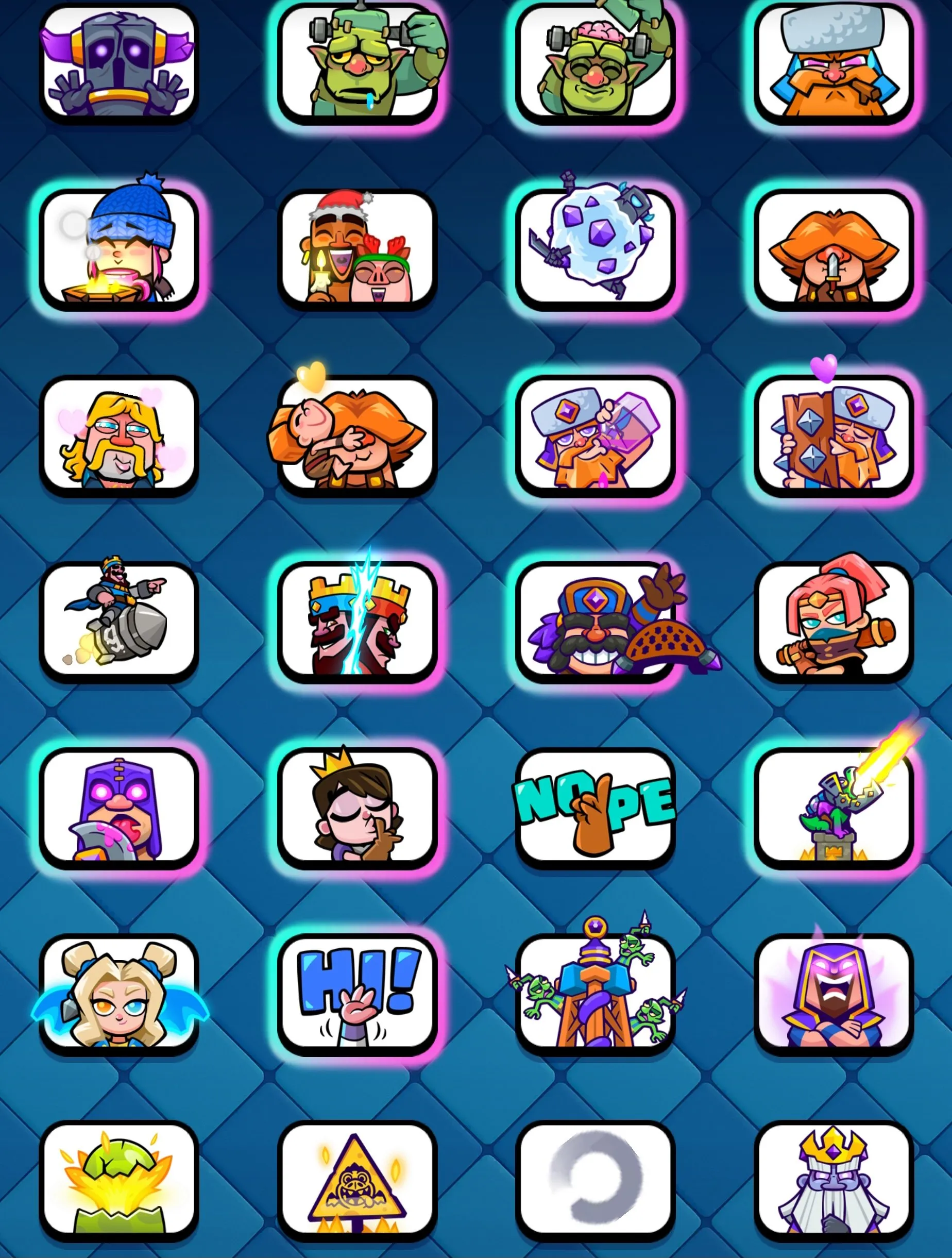 CR683 10000 cups 22 Evolutions 21 Legendary 121 cards King 61 Arena 25 15 level deck 103 emotes 12 tower skins rich collection