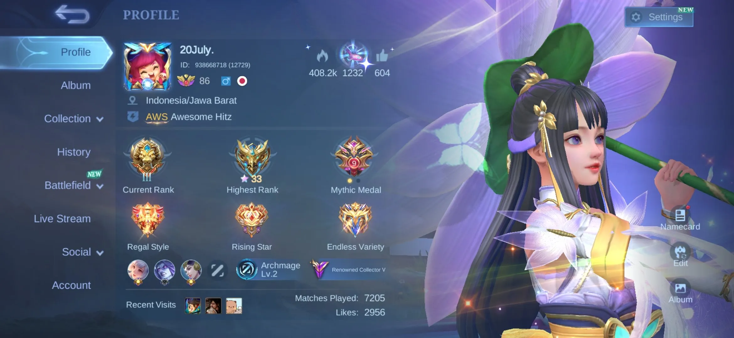 ML515 Naruto Gaara Vale Star Lesley KOF Karina Natalia 213 Skins Mythic