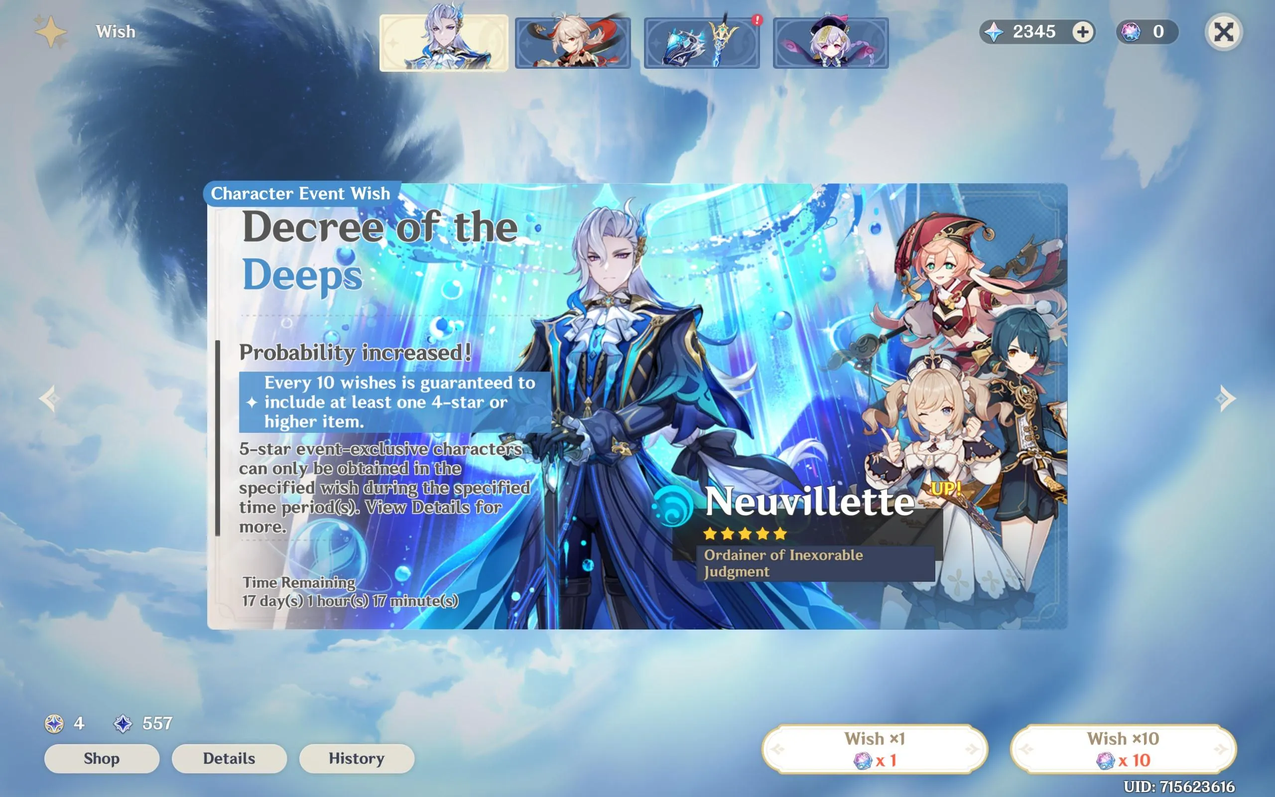 GI1184 AR57 Boosted Account – 13×5 star Raiden Shogun, Wanderer, Tartaglia, Kamisato Ayaka, Diluc C1, Keqing C1, Zhongli, Venti, Hu Tao + Jean & Barbara Skins