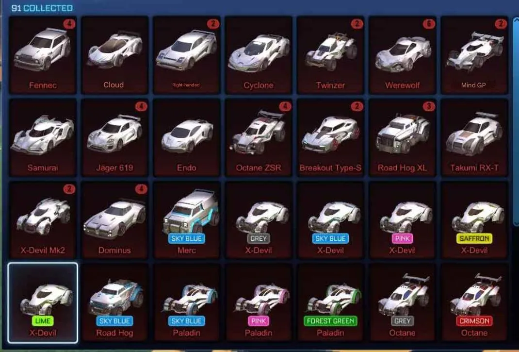 STOCK828 //Fennec, Crimson Octane, 30+ Painted Cars, 35 Black Markets, Dissolver, Fire God, Dueling Dragons (K)