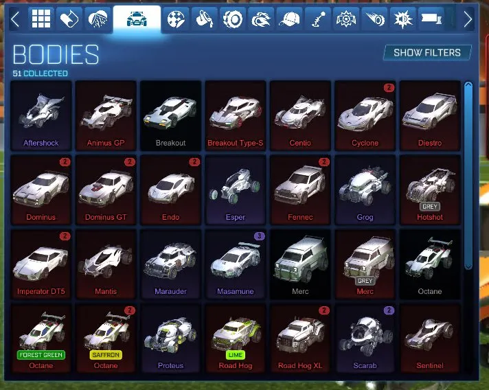 STOCK850 //ACC with Fennec, Dominus, Octane, 35+ Bodies, 20+ Black Markets, Many Exotic Wheels (K)