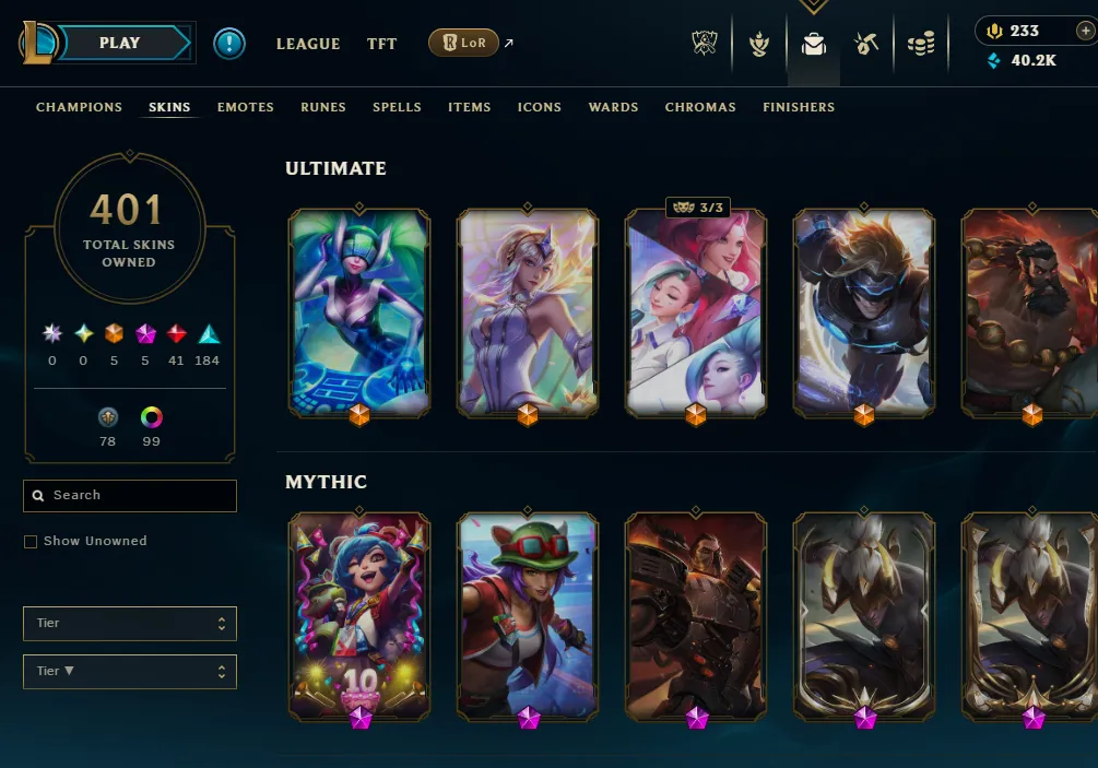 👑(EUW) UNRANKED ( HIGH ELO ) 🚀401 SKIN