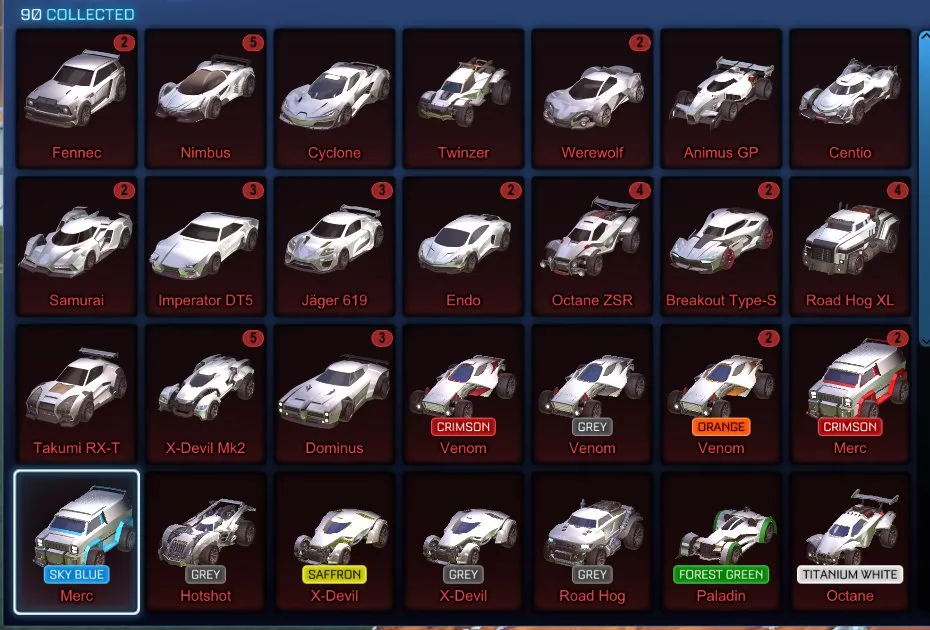 STOCK673 //TW Octane, Fennec, Titanium White Octane, 30 Black Markets, Many Painted Bodies, Anodized Pearl (K)