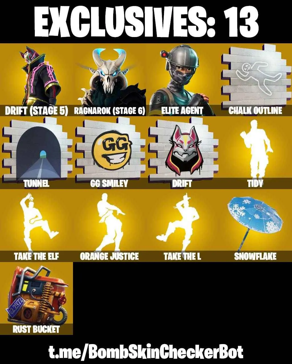 ❤️55 SKINS❤️TAKE THE L❤️ELITE AGENT❤️OMEGA❤️ORANGE JUSTICE❤️TIDY❤️ZOEY❤️ONESIE❤️ROOK❤️DRIFT(STAGE 5)❤️RAGNAROK(STAGE 6)❤️LYNS(STAGE 4)❤️PEELY❤️SNOWFLAKE❤️RUST BUCKET❤️CAN PLAY ON PSN❤️PC❤️NINTENDO❤️MOBILE❤️100 VBUCKS❤️FULL EMAIL ACCESS❤️