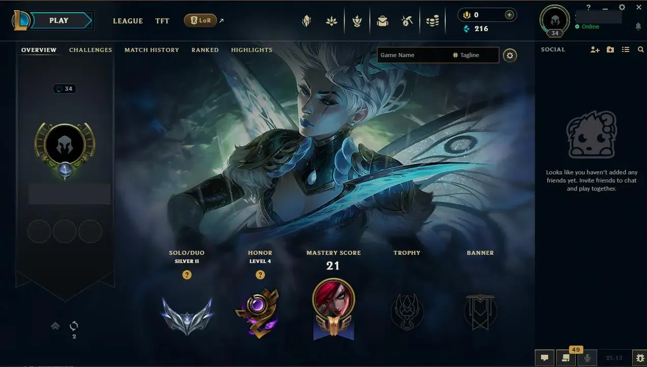 ✨ EUNE ⭐ Handlevel  ✨ WR: 78% Faerie Court Katarina + Chromas ⸱ +38LP Gains⚡ Silver II (49 LP)  🎨 Skins: 2 ♾️ Lifetime Ownership 📧 Full Email Access 👑 High Quality Riot Account #ZLA