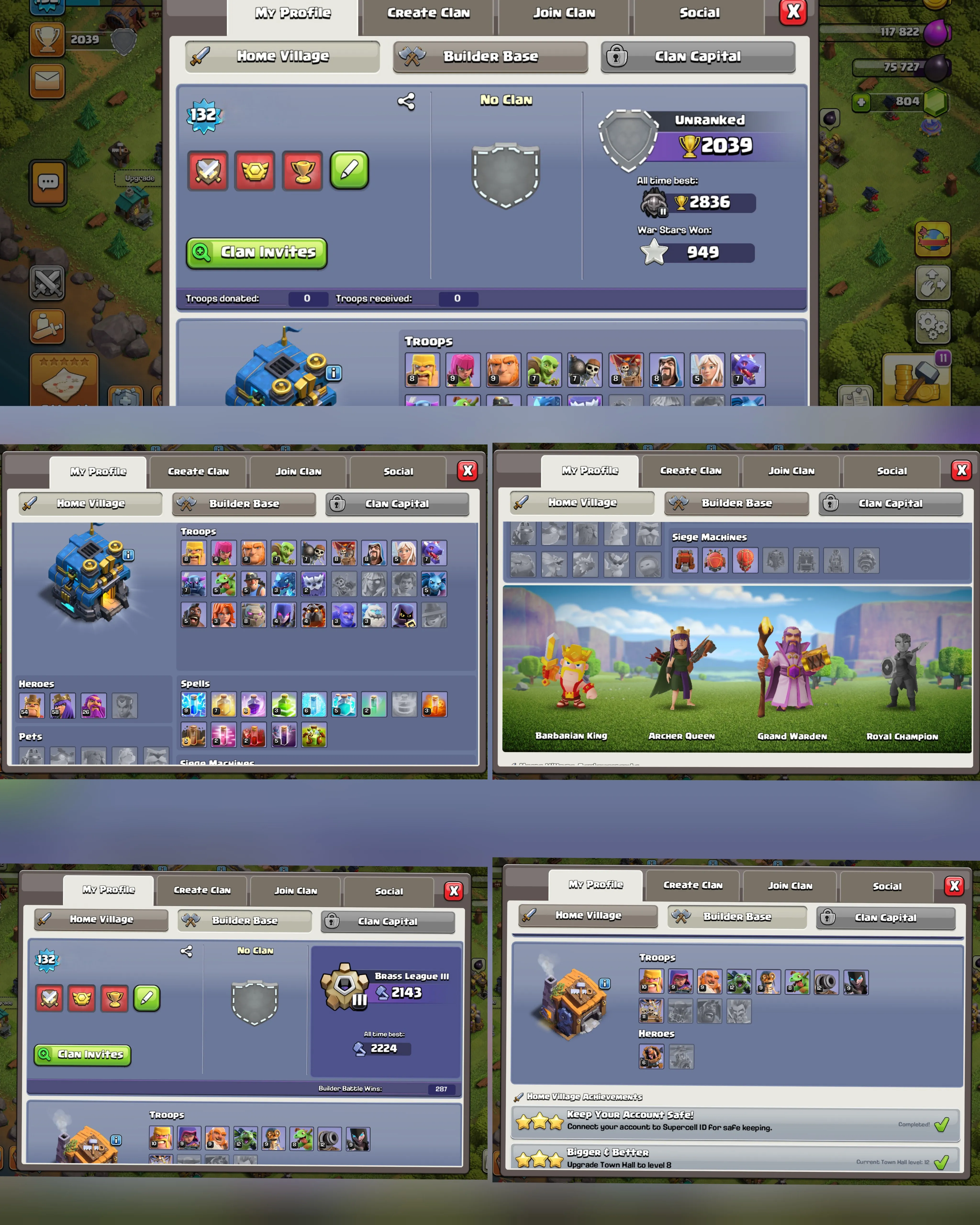 C035 TH12 - XP132 - 790 GEMS - CN 0 GEMS - BK54 SKIN SUPER SQUAD KING - AQ58 - GW26 - BM6