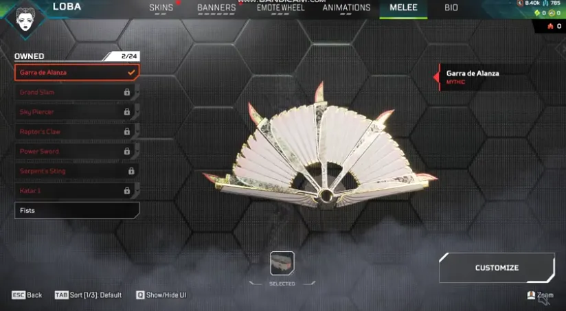 AP577 //Relic Garra de Alanza Loba (Mythic) + 33 Legendaries (K)