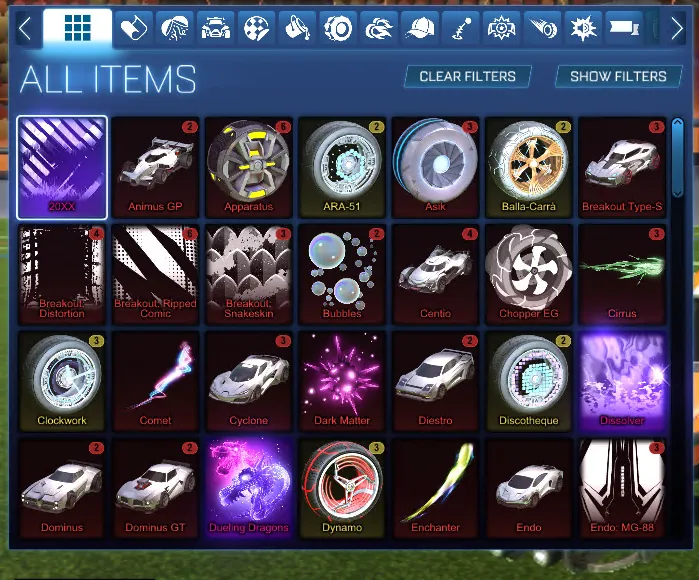 STOCK857 // Fennec 35+ Cars Black TW Standard Boost 300+ Chests Octane Breakout Dominus + All Items Bodies (K)