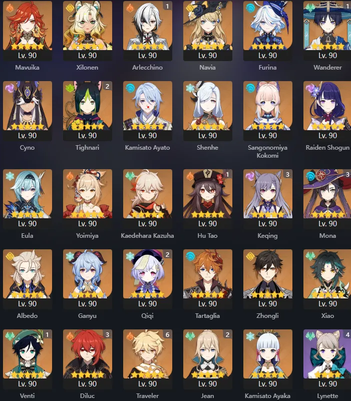 GI1044 //High AR 60 EU Iter Account – 51 Legendary, Arlecchino C1, Wanderer C1, Hu Tao C1, Venti C1, Diluc C3 Skin (K)