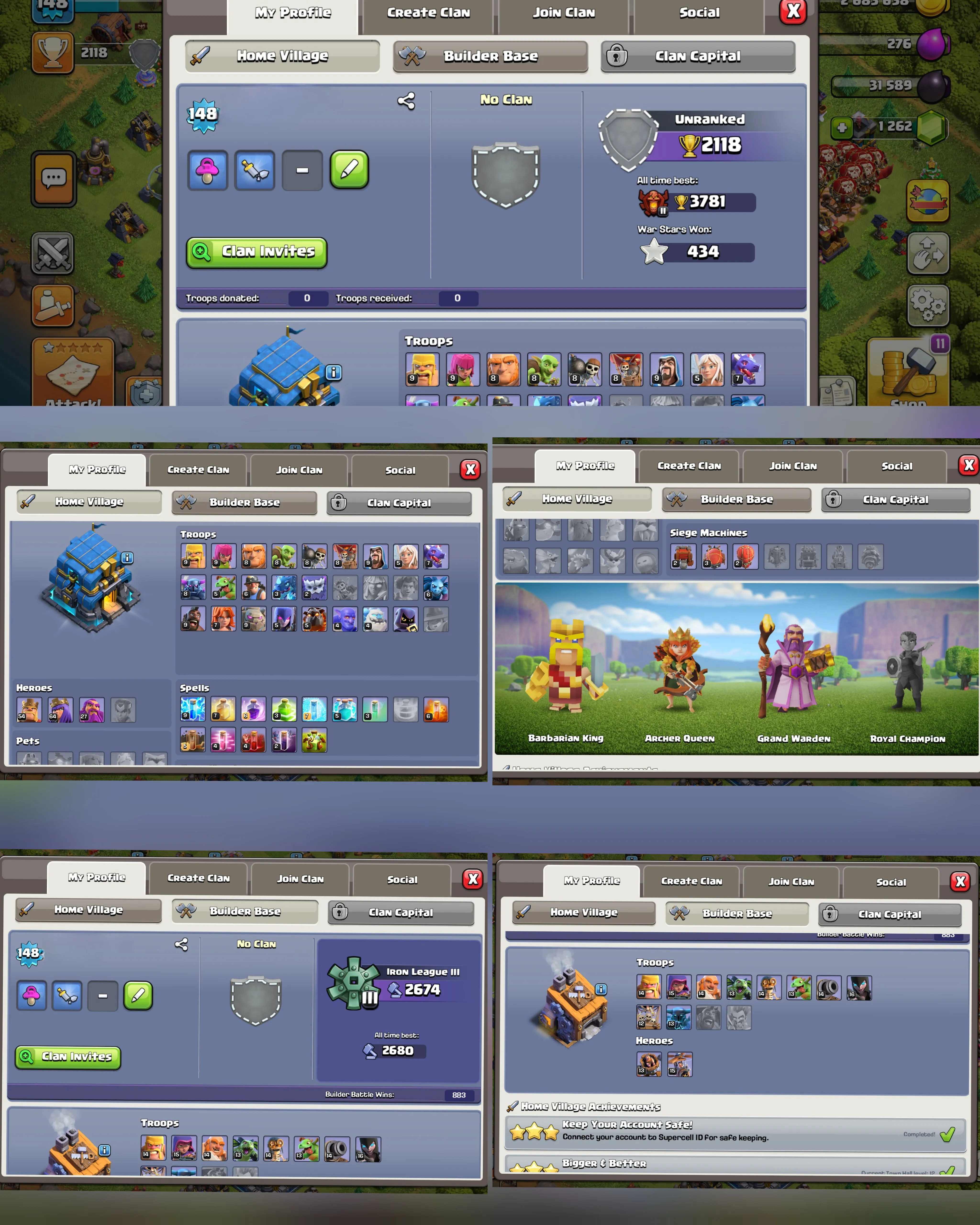 C037 TH12 - XP148 - 1,246 GEMS - CN 1,000 GEMS - BK54 SKIN2 - AQ64 SKIN AUTUMN QUEEN - GW27 - BM13 - BC15