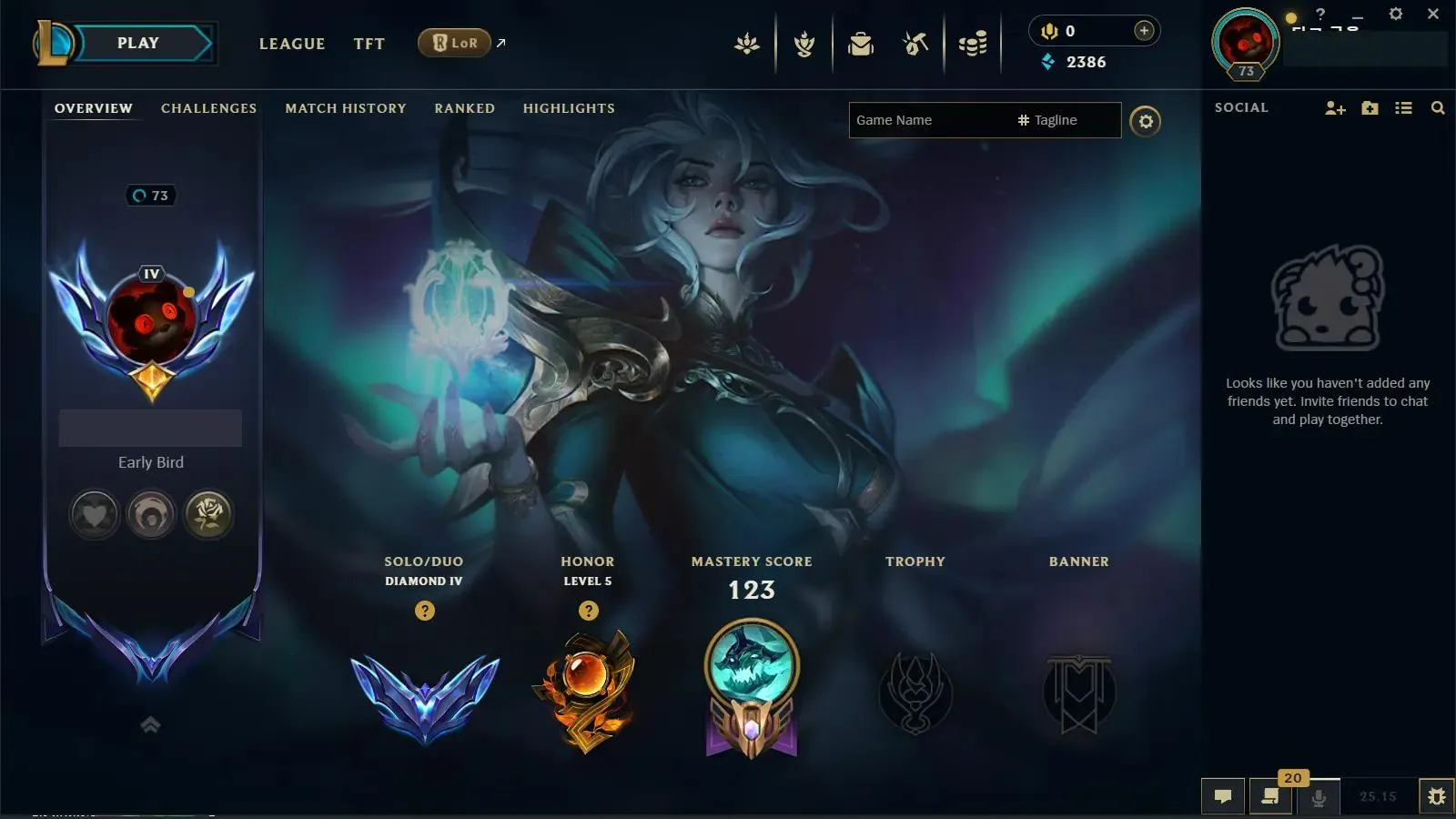 🌍 EUW ⚡ Diamond IV ✨ 67Champs + 29Skins 🔥 High Quality Riot Account ♾️ Lifetime Ownership 📧 Full Email Access #X443