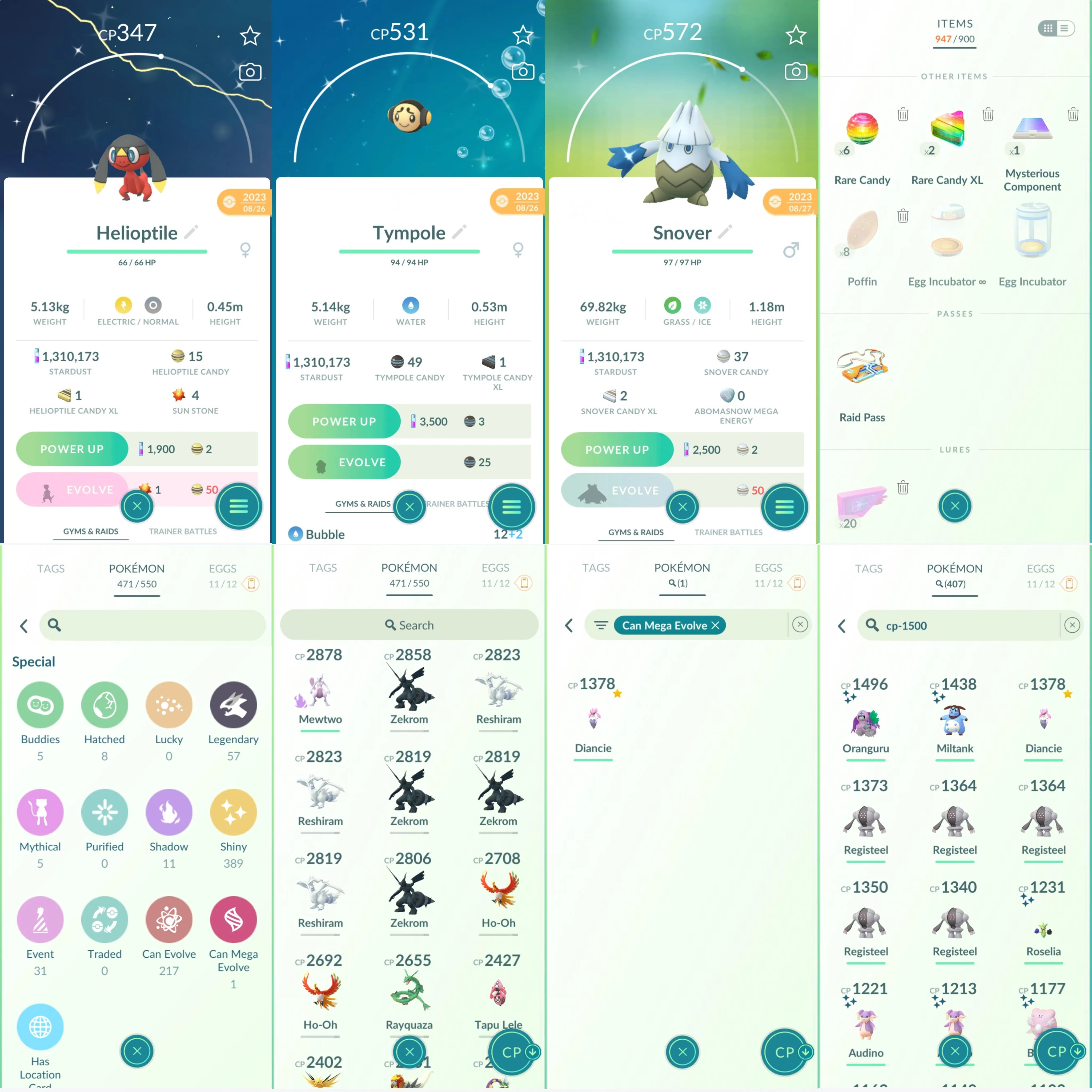 790 mystic lv40 Premium Shiny account: 389 shiny tradeable with rare shiny pokemon. Diancie ready to mega evolve. Shiny: shadow