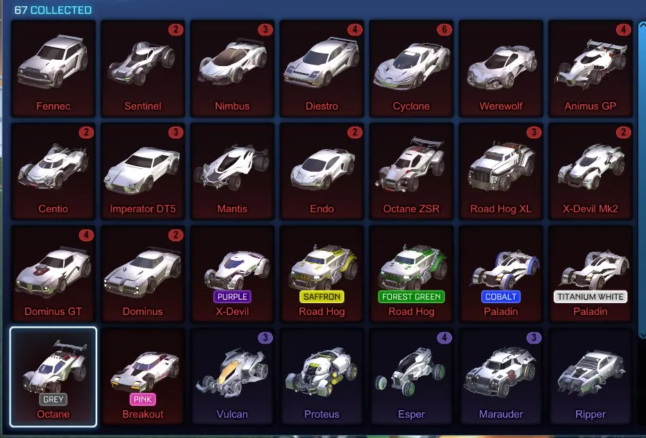 STOCK708 //Stacked Black Markets, Painted Cars, 119 Exotic Drops, Fennec, Octane, Dominus GT, Breakout (K)