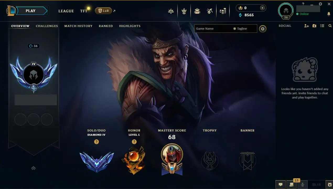 🌍 EUNE ⚡ Diamond IV (26 LP)✨ WR: 82% 🔥 MAX LP GAINS [+30] & INSANE SKIN LOOT! ♾️ Lifetime Ownership 📧 Full Email Access #x425