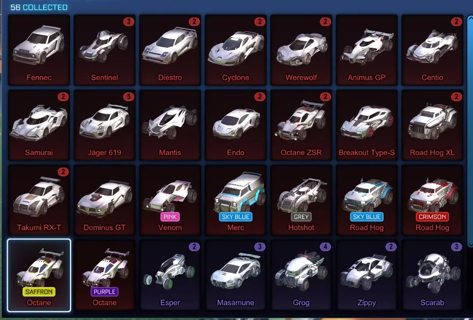 STOCK733 //Fennec, Saffron & Purple Octane, 30+ Cars, 19 Black Markets, Anodized Pearl, Zowie, Reactor, Hypnotik (K)