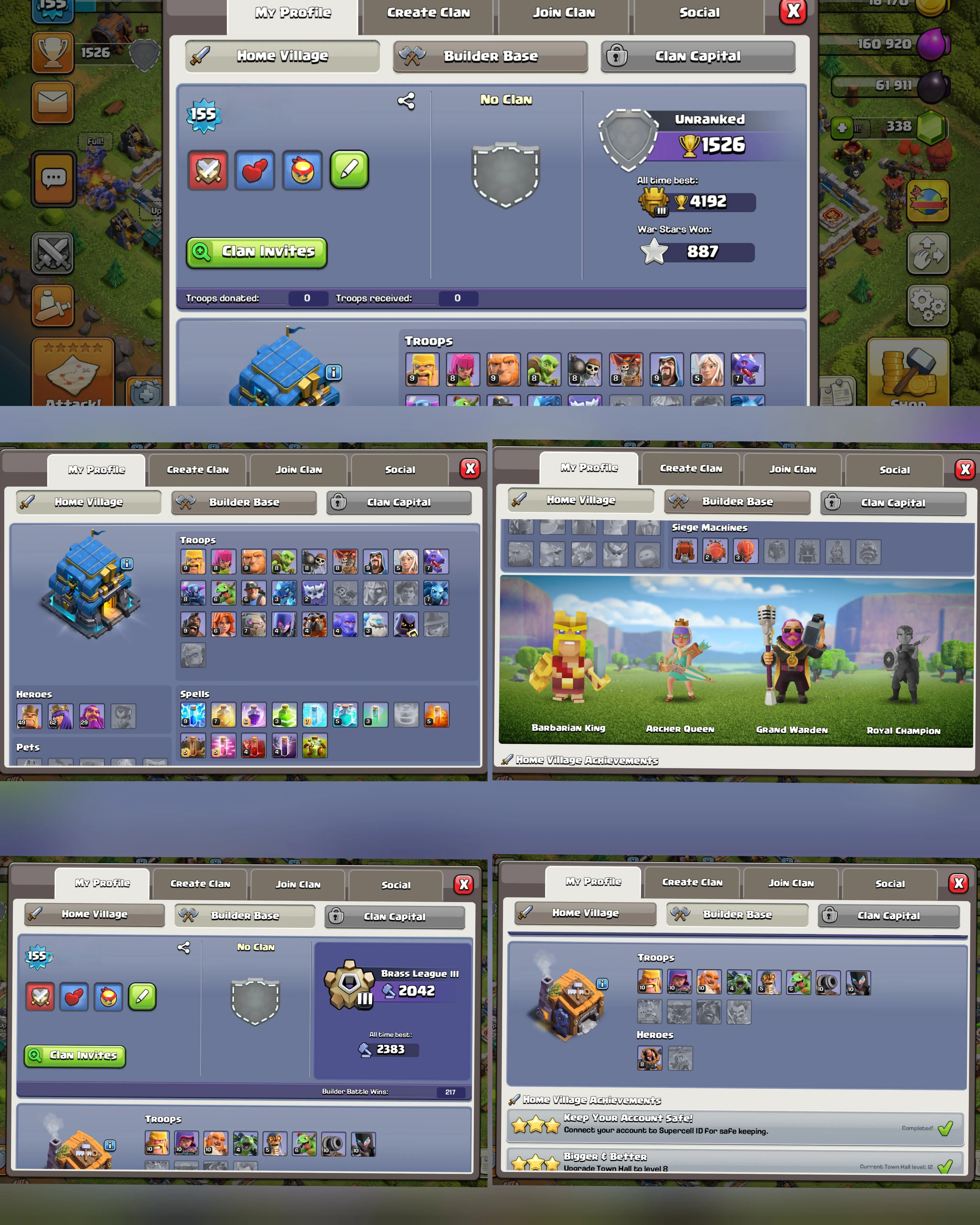 C059 TH12 - XP155 - 325 GEMS - CN 1000 GEMS - BK49 SKIN PIXEL KING GG7 - AQ62 SKIN4 - GW29 SKIN PARTY WARDEN - BM8