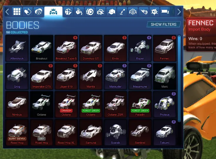 STOCK964 //Fennec Octane Breakout Mantis 200+ Wheels Bodies Boosts Imports Exotics (K)