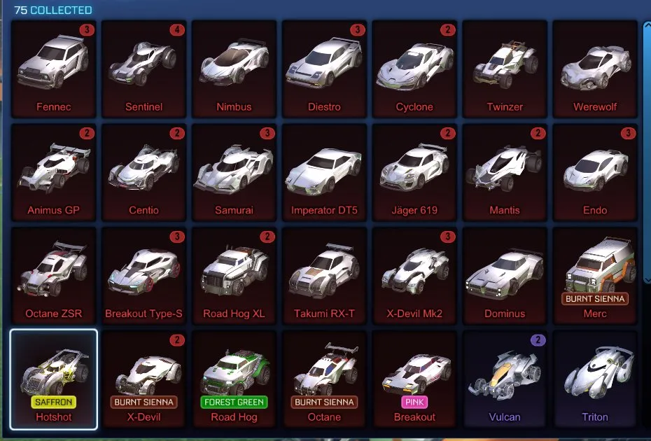 STOCK754 //: Fennec, Dominus, 25+ Black Market Decals, Titanium White Standard, Many Painted Cars & Items (K)
