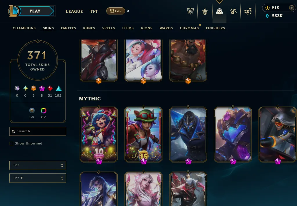 👑(EUW) GOLD III(80% WR, SUPER HIGH ELO) 🚀371 SKIN