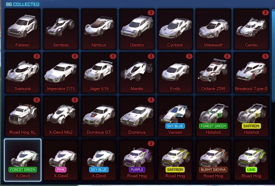 STOCK647 //Fennec, 80+ Painted Cars, 35+ Black Markets, Massive Item Collection (K)