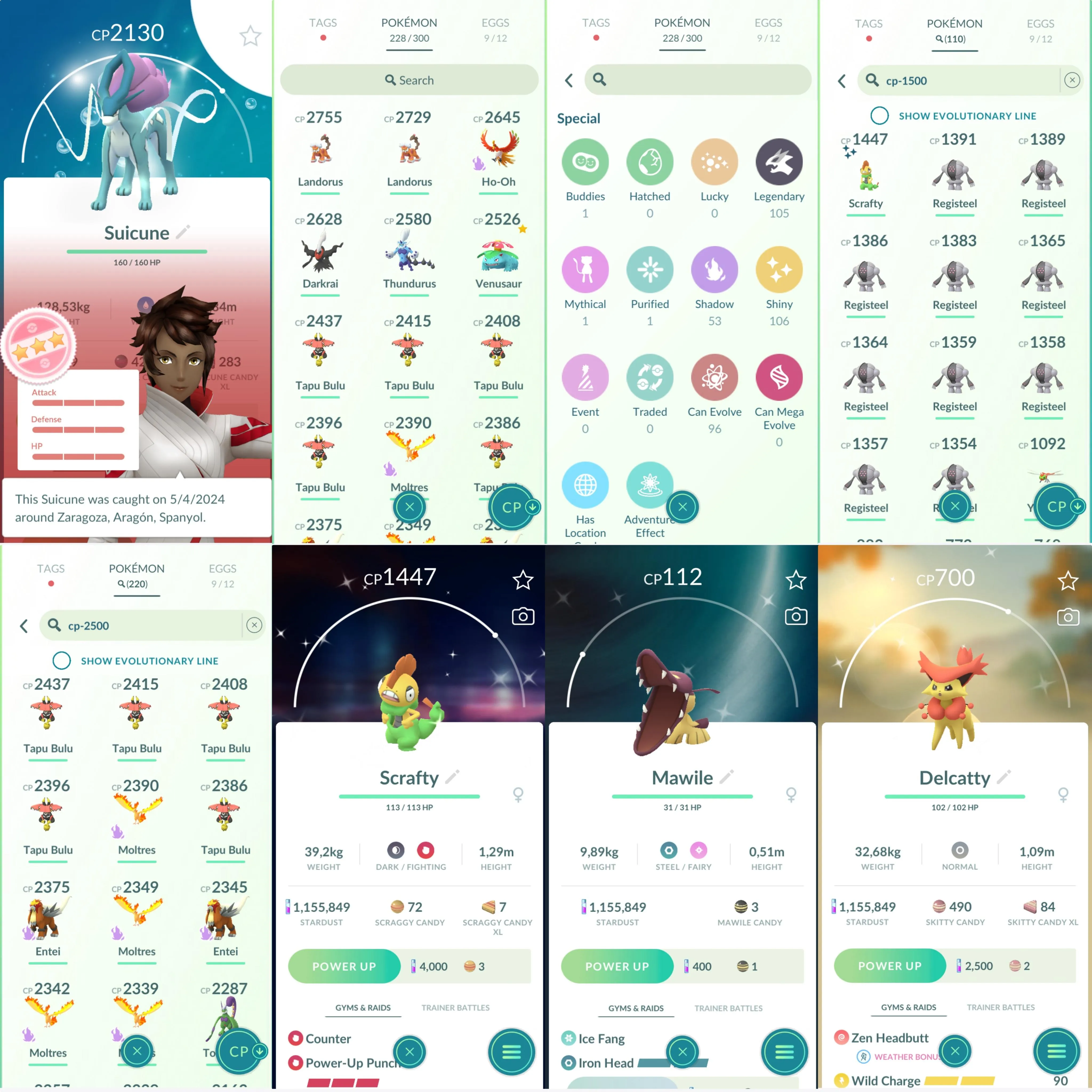 1055 LV40 Suicune100 Venusaur100 Shiny: zorua, mawile, delcatty, numel, zigzagoon, shadow suicune, shadow articuno