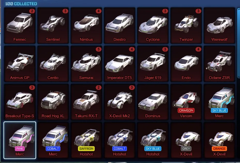 STOCK662 //Fennec, Dominus, Fire God, Dueling Dragons, 35+ Cars, 35+ Black Markets, Painted Merc (K)