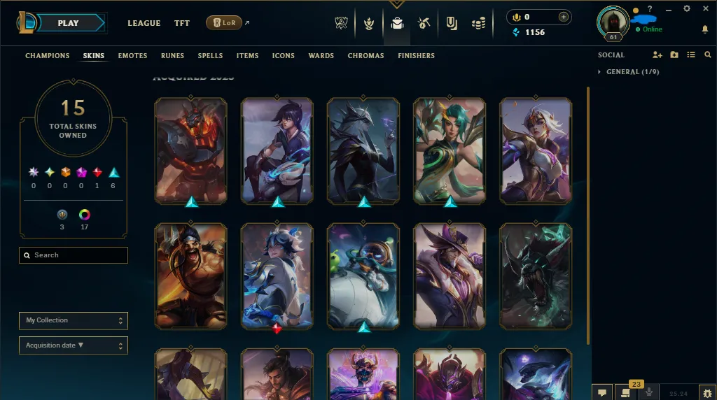[EUW] Emerald 1 | LVL 61 | 15 Skins | Last season [ Diamond ]