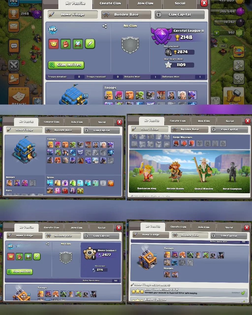C049 TH12 - XP145 - 982 GEMS - CN 1,500 GEMS - BK58 SKIN2 GG7 - AQ65 SKIN2 - GW37 SKIN WARDEN MASTER - BM18 - BC15