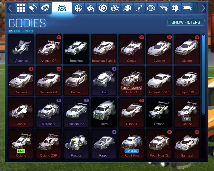 STOCK914 //Fennec Account with Aronnax GP Breakout Type-S Sky Blue Octane ZSR Proteus Road Hog and 30+ Cars 30+ Boost(K)