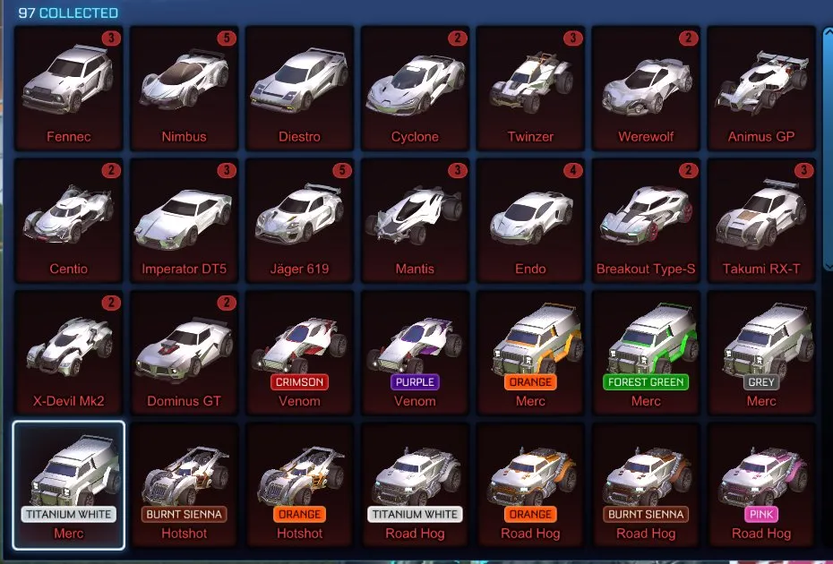 STOCK681 //TW Octane Fennec 130+ Exotic Drops Painted Cars Black Markets (K)