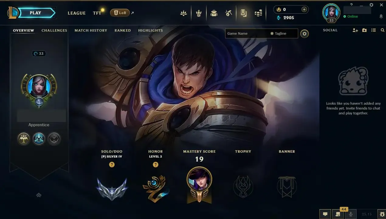 🌍 EUW ⚡ Silver IV (Placements) 🔥 Fresh Account Silver4 Start! ⸱ Skins in Loot! ♾️ Lifetime Ownership 📧 Full Email Access
