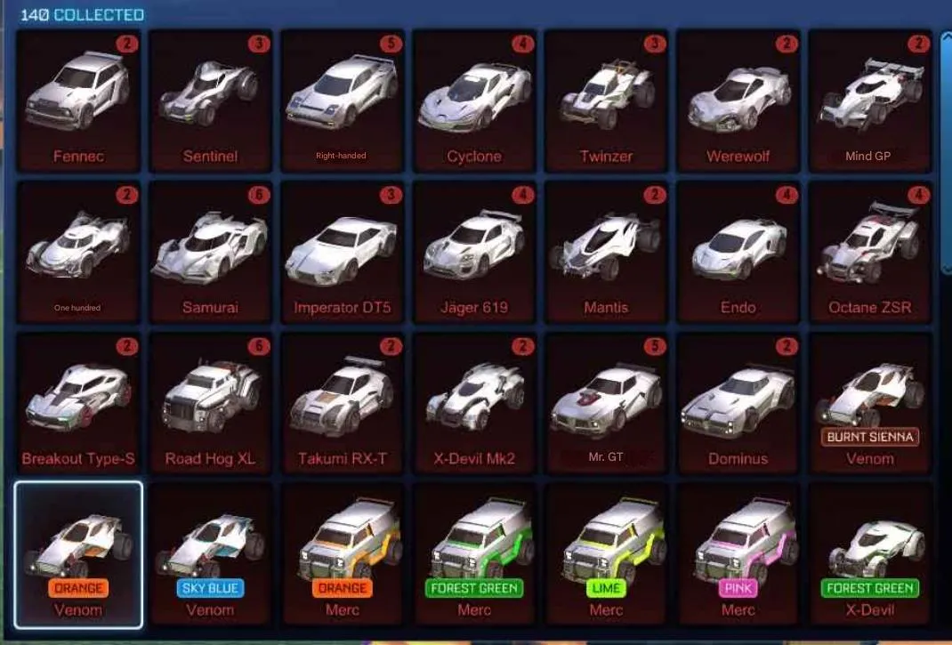STOCK824 //Fennec, Titanium White Cars, 60+ Painted Bodies, 500+ Black Markets / Exotics (K)