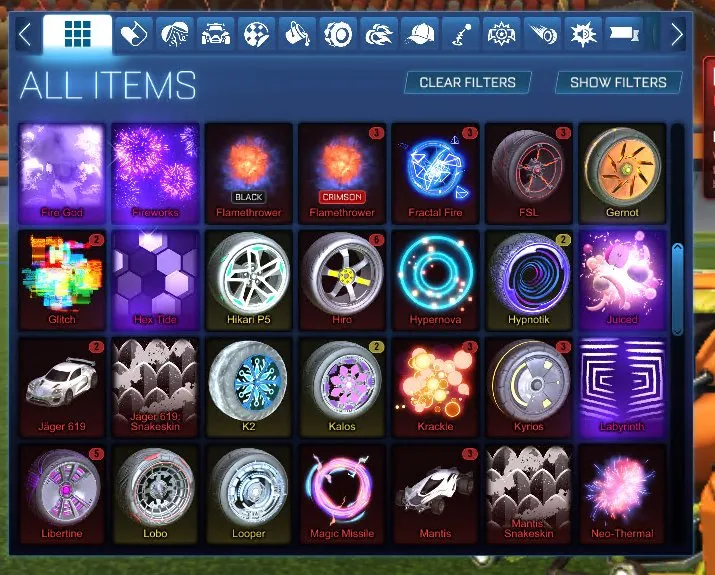 STOCK777 // Fennec, Fire God, Fireworks, Black & Crimson Flamethrower, Black Standard, 185 Drops, Many Painted Wheels (K)
