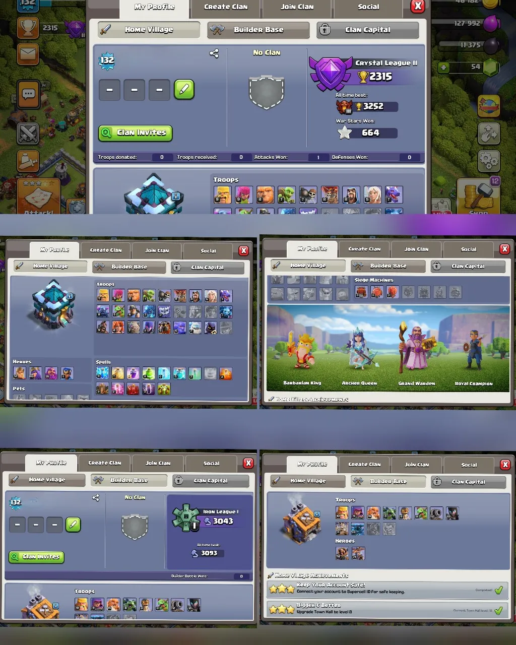 C036 TH13 - XP132 - 40 GEMS - CN 0 GEMS - BK52 SKIN SUPER SQUAD KING - AQ60 SKIN ICE QUEEN - GW28 - RC1 - BM24 - BC25