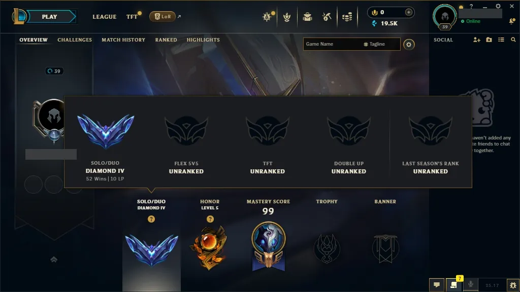 💎EUW ✅Diamond 4 ⸱ 60% wr 👑Champions: 45 🔵19K BE 🤩 Skins: 6 ⚡ LV: 39 ♾️ Lifetime Ownership 📧 Full Email Access 👑 High Quality Riot Account #0511