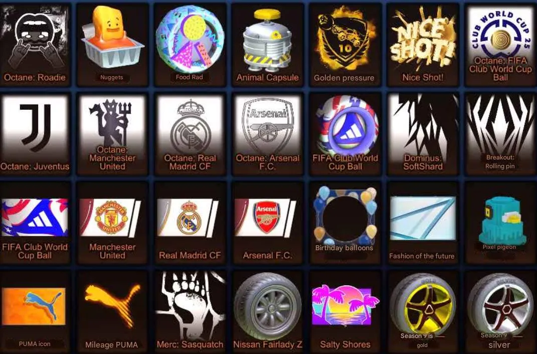 STOCK954 //Tw Octane & TW Honda Civic R, x2 Fennec, Emperor Set, Dominus Snowflakes, Circle of Thorns (K)