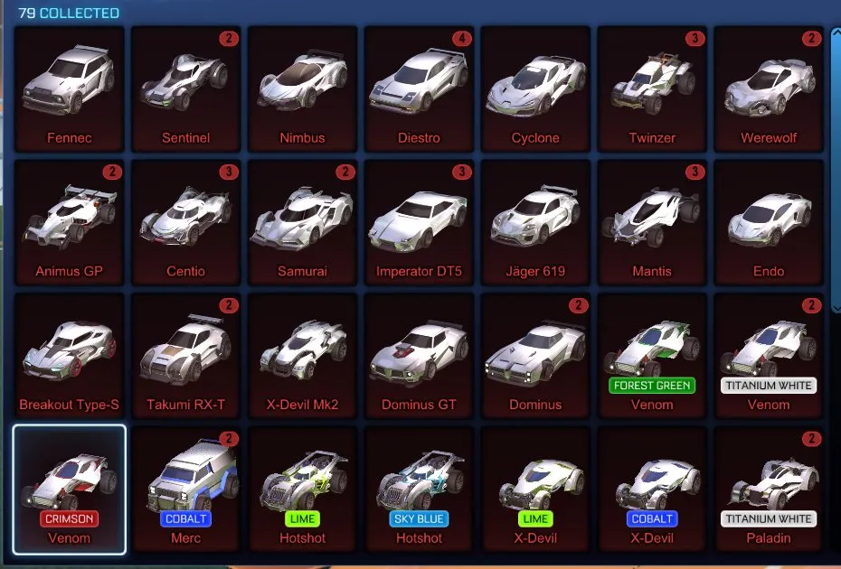 STOCK635 //Title: Fennec, Dissolver, Toon, Storm Watch, Juiced, Poly Pop, Party Time, Sub-Zero, 79 Cars, 130 Exotic Drops (K)