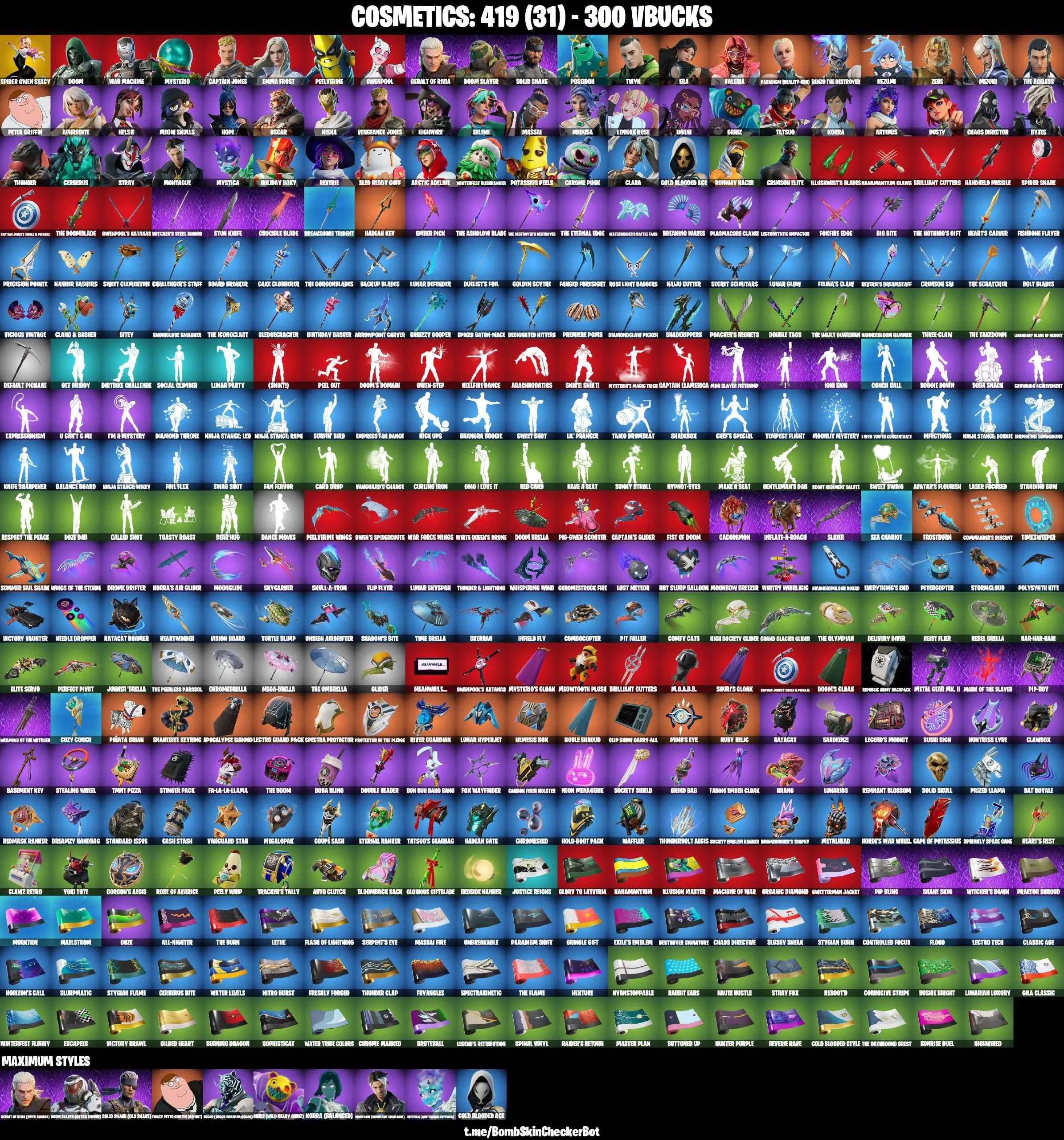 ❤️58 SKINS❤️GET GRIDDY❤️SPIDER-GWEN STACY❤️MYSTICA(MAX)❤️HELSIE❤️ARTEMIS❤️REVERIE❤️HOPE❤️POTASSIUS PEELS❤️BYTES❤️NISHA❤️OSCAR❤️SELENE❤️DUSTY❤️CAN PLAY ON PSN❤️XBOX❤️PC❤️NINTENDO❤️MOBILE❤️300 VBUCKS❤️FULL EMAIL ACCESS❤️