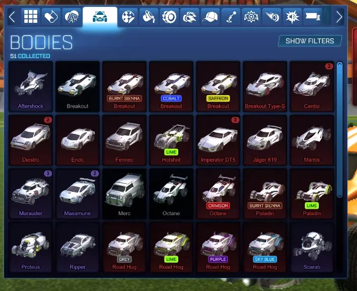 STOCK968 //Fennec + 30+ Cars Breakout Burnt Sienna Centio Aftershock Breakout-Type-S + 20+ Boosts (K)