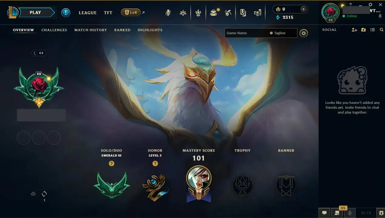 ✨ EUW ➜ S15 ⭐ Hand-made ⚡ Emerald III (55 LP) ✨ WR: 60% 💫 +30LP Gains ✨Dunk Master Darius, Dark Cosmic Jhin, Reaper Hecarim , Ocean Song Zeri & More! ♟️ Champs: 39 🎨 Skins: 10 ⭐ LV: 44 💰 BE: 2315 ♾️ Lifetime Ownership #THEHUB