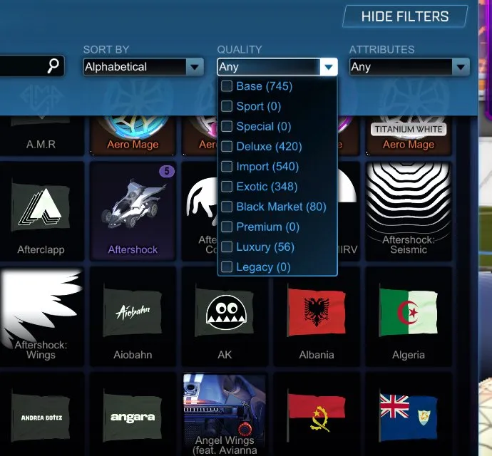 STOCK629 //Titanium White Apex Aero Mage Car Collection with 80 Black Market Decals (K)