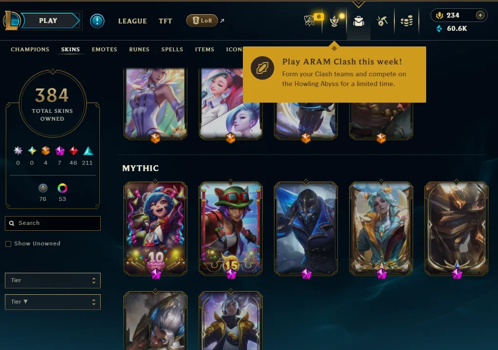 👑(EUW) BRONZE I (100% WR, HIGH ELO) 🚀384 SKIN