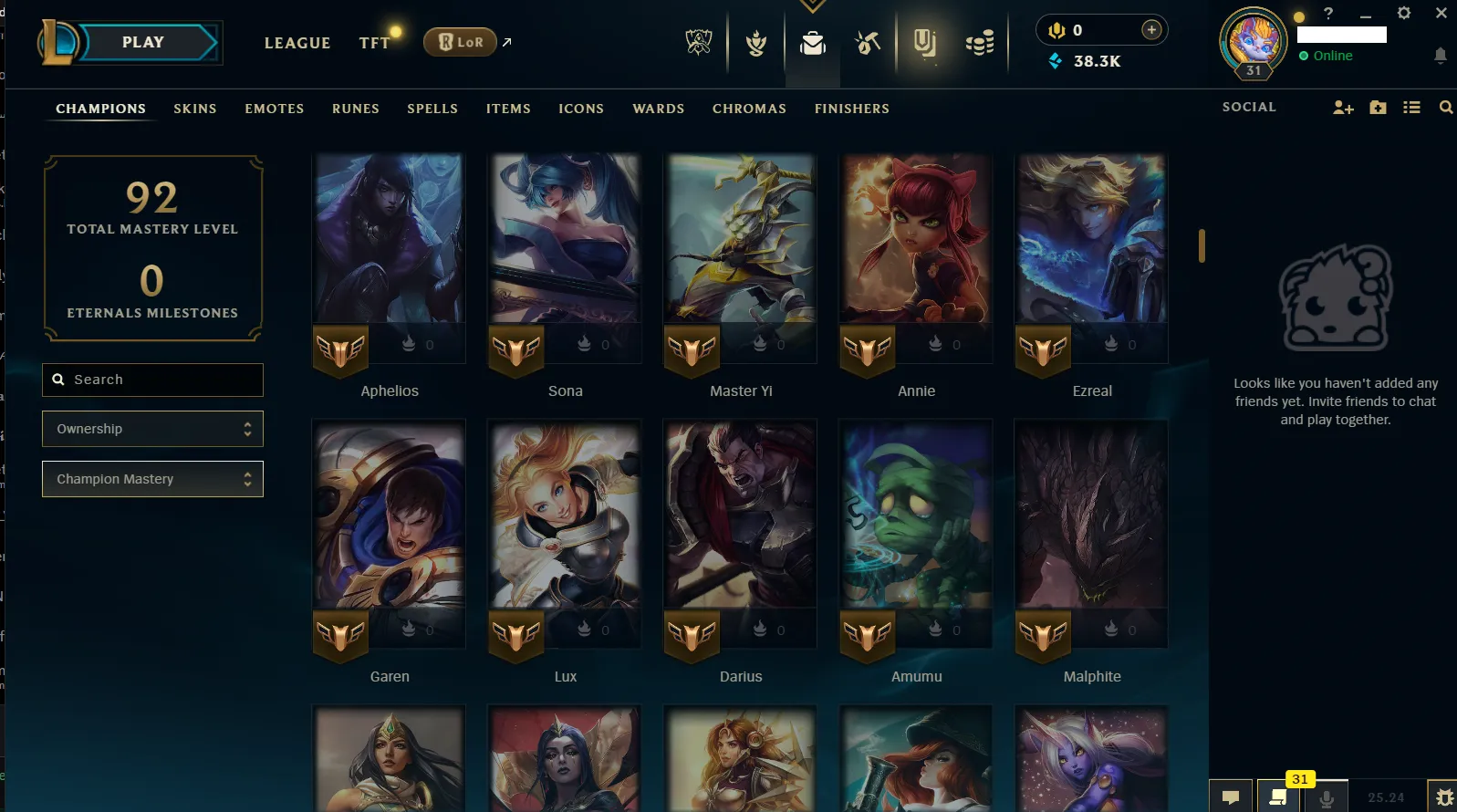 🌎NA 🔥S15⭐️Iron 1 🏆28 Champion ☢️1 Skins (Owend) 1 Shards 🔥38k+ BE☢️🔥Honor 3 ✅Unverified Email🚀instant