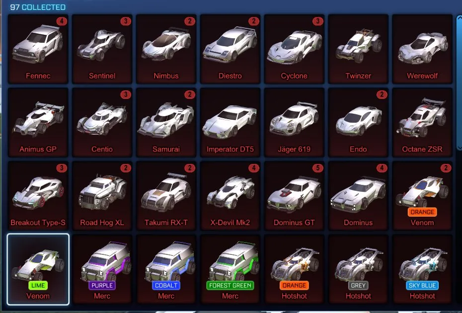 STOCK653 //Account with Fennec, Endo, Anodized Pearl, 40+ Black Markets, Painted Cars and Wheels (K)