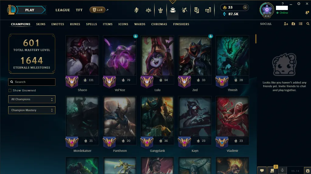 🏆 EUNE New Season⌛ Diamound 4 🚀  level 410⌛+154 Champ 💯+99 SKIN🚀87k  Blue Essence 🏆 Recovery Info ✅ 